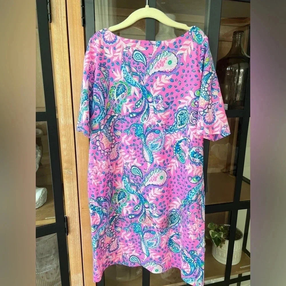 Lilly Pulitzer Girls Mini Marlowe Dress Plumeria Pink Strut Your Stuff Large